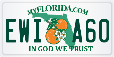 FL license plate EWIA60