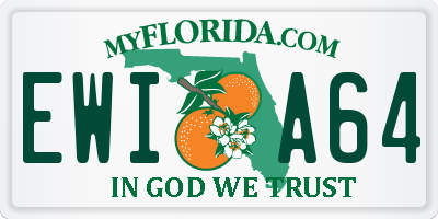 FL license plate EWIA64
