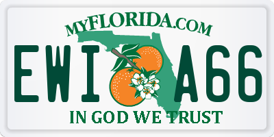 FL license plate EWIA66