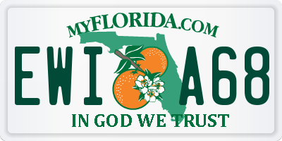 FL license plate EWIA68