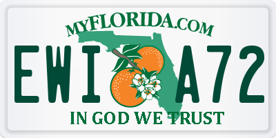 FL license plate EWIA72