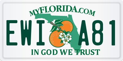 FL license plate EWIA81