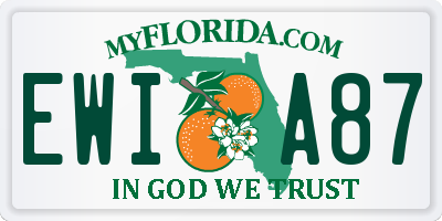 FL license plate EWIA87
