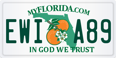 FL license plate EWIA89