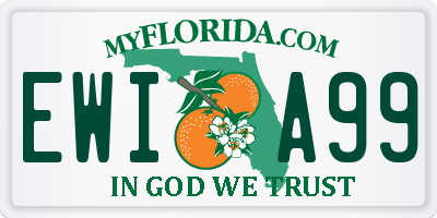 FL license plate EWIA99