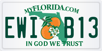FL license plate EWIB13