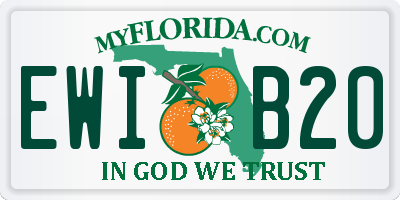 FL license plate EWIB20
