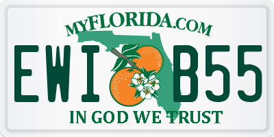 FL license plate EWIB55