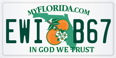 FL license plate EWIB67