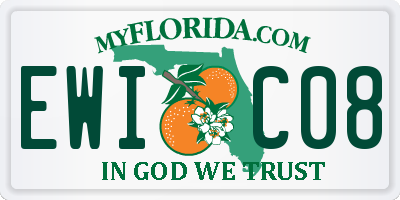 FL license plate EWIC08