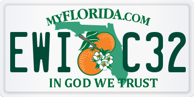 FL license plate EWIC32