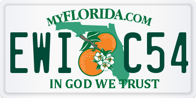 FL license plate EWIC54
