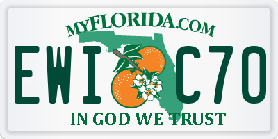 FL license plate EWIC70