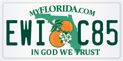 FL license plate EWIC85