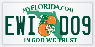 FL license plate EWID09