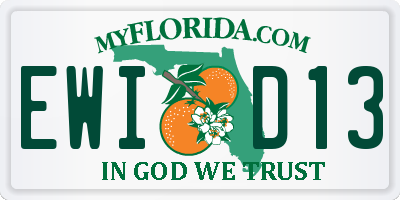FL license plate EWID13