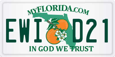 FL license plate EWID21