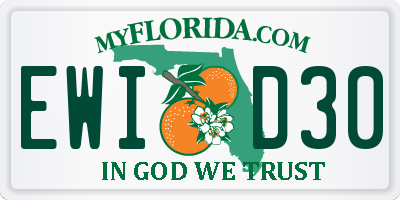 FL license plate EWID30