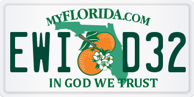 FL license plate EWID32