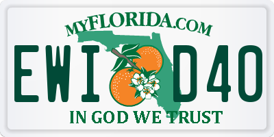 FL license plate EWID40