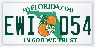 FL license plate EWID54