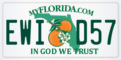 FL license plate EWID57