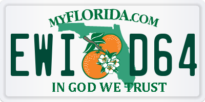 FL license plate EWID64