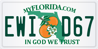 FL license plate EWID67