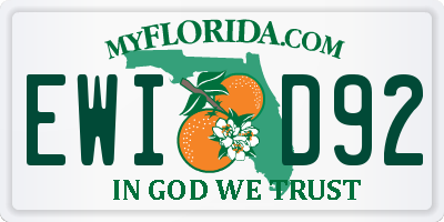 FL license plate EWID92