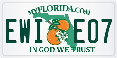 FL license plate EWIE07
