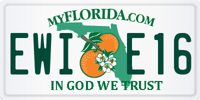 FL license plate EWIE16
