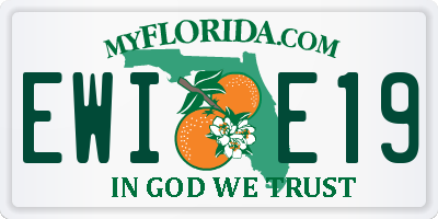 FL license plate EWIE19