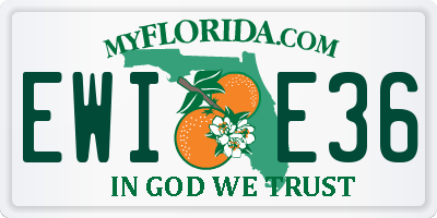 FL license plate EWIE36