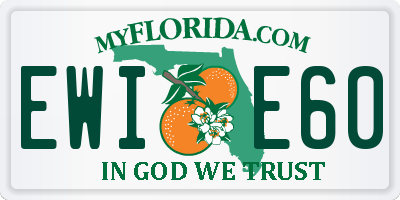 FL license plate EWIE60