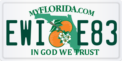 FL license plate EWIE83
