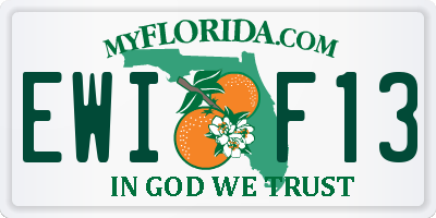 FL license plate EWIF13