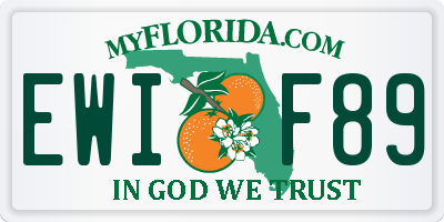 FL license plate EWIF89