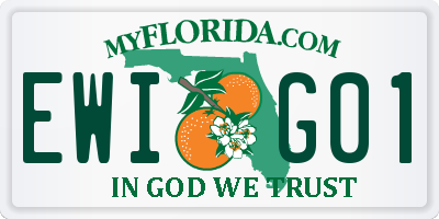 FL license plate EWIG01