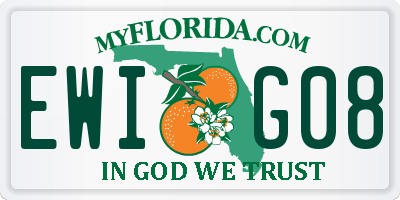 FL license plate EWIG08