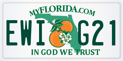 FL license plate EWIG21