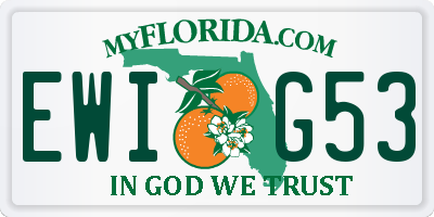 FL license plate EWIG53