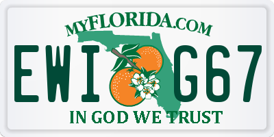 FL license plate EWIG67