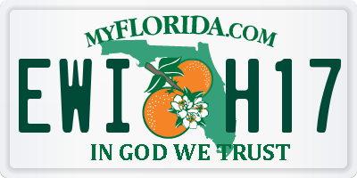 FL license plate EWIH17