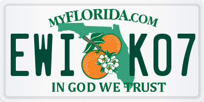 FL license plate EWIK07