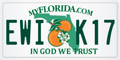 FL license plate EWIK17
