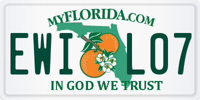 FL license plate EWIL07