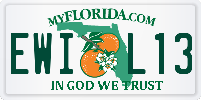 FL license plate EWIL13