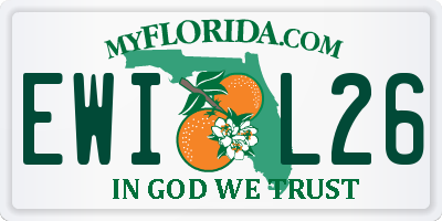 FL license plate EWIL26