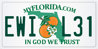 FL license plate EWIL31