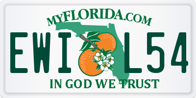 FL license plate EWIL54